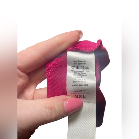 Lularoe New NWT Riley Plus Dress Raspberry Pink Size 3XL - Picture 4 of 7